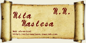Mila Masleša vizit kartica